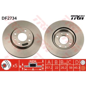 TRW Bremsscheibe DF2734