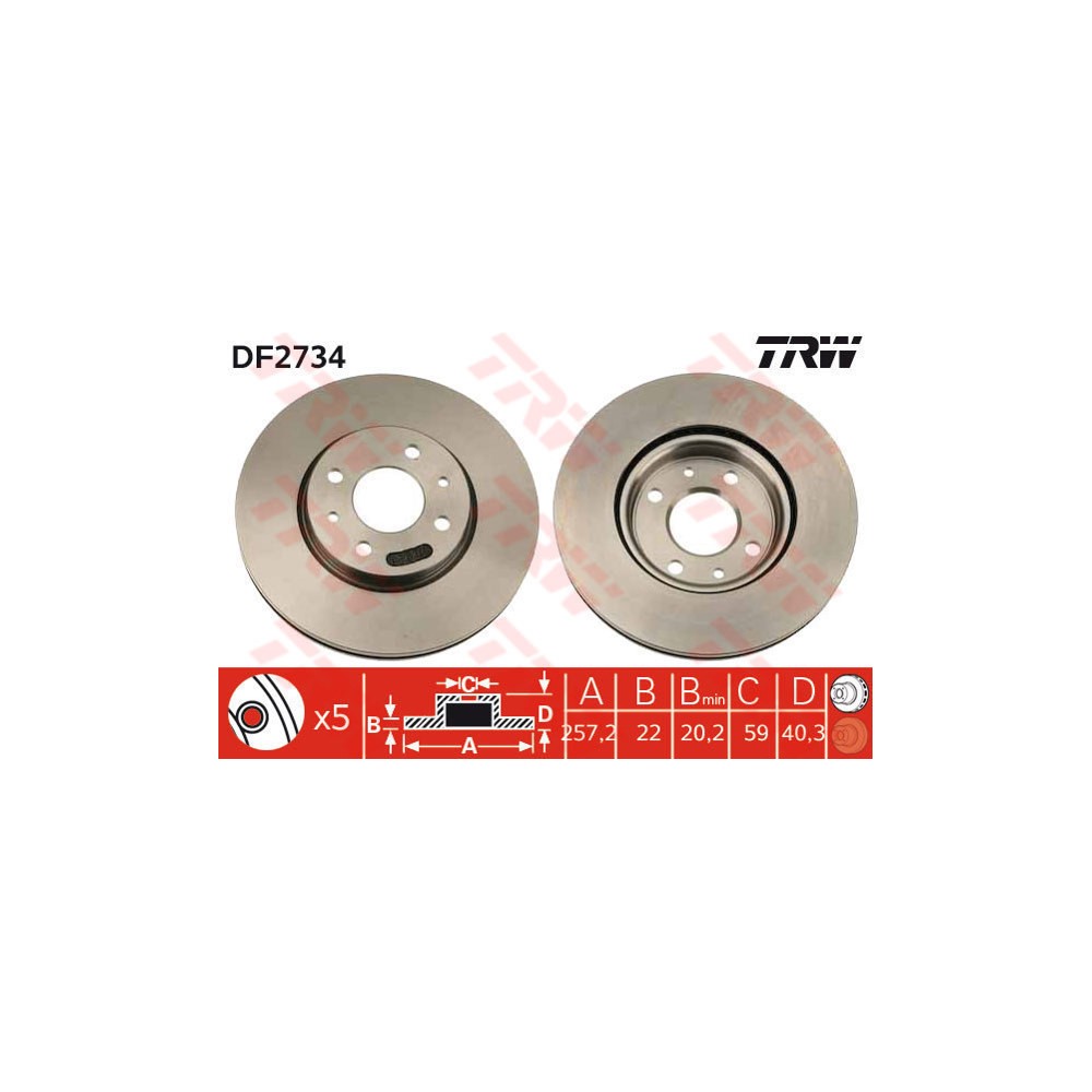 TRW Bremsscheibe DF2734