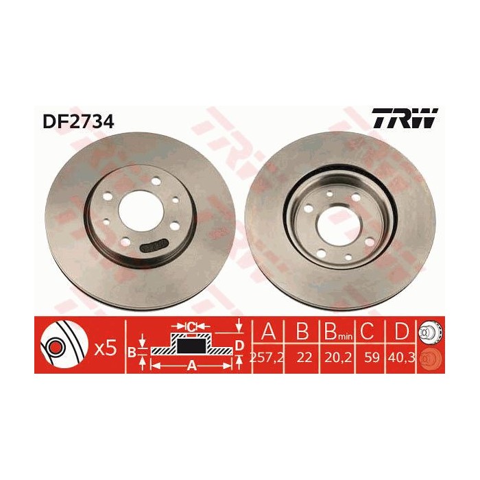 TRW Bremsscheibe DF2734