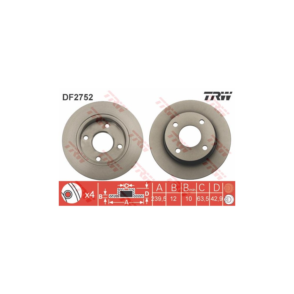 TRW Bremsscheibe DF2752