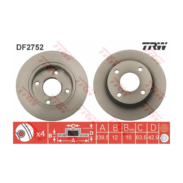 TRW Bremsscheibe DF2752