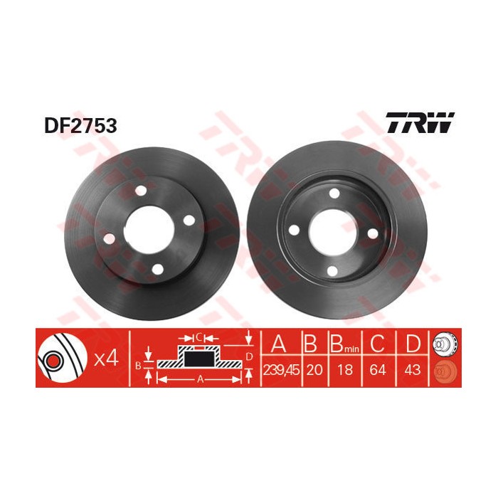 TRW Bremsscheibe DF2753