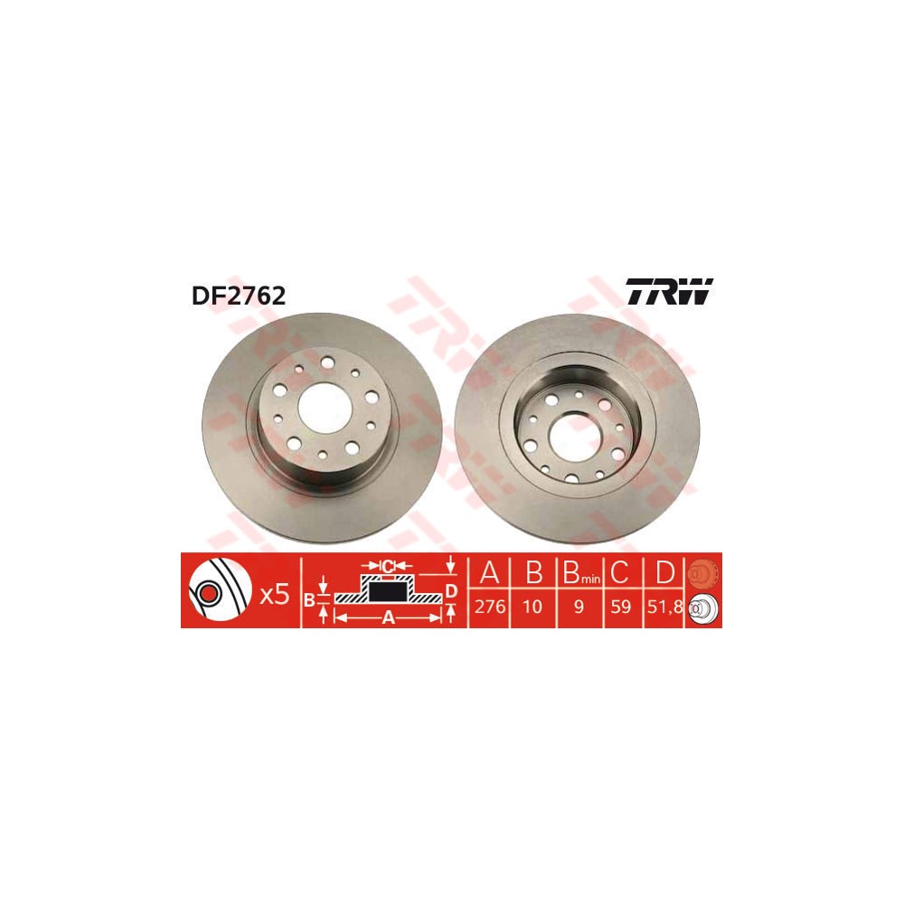 TRW Bremsscheibe DF2762