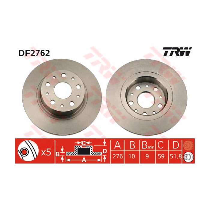 TRW Bremsscheibe DF2762