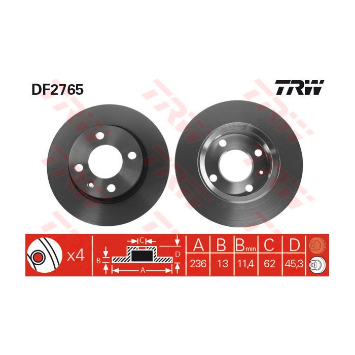 TRW Bremsscheibe DF2765
