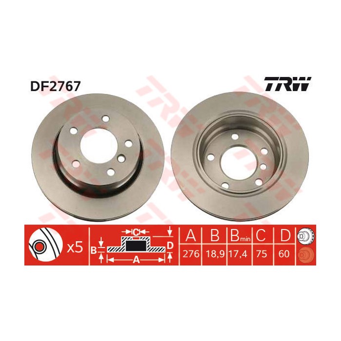 TRW Bremsscheibe DF2767
