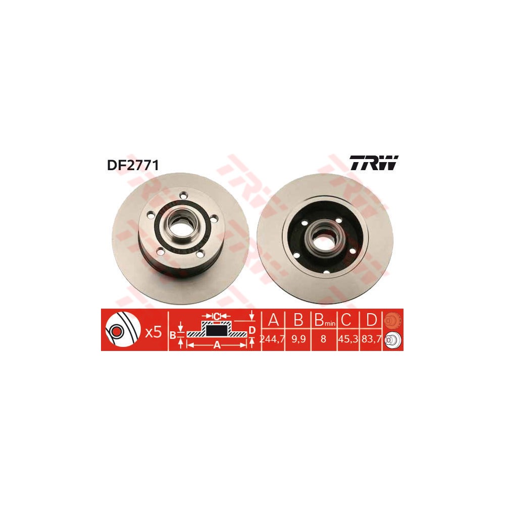 TRW Bremsscheibe DF2771