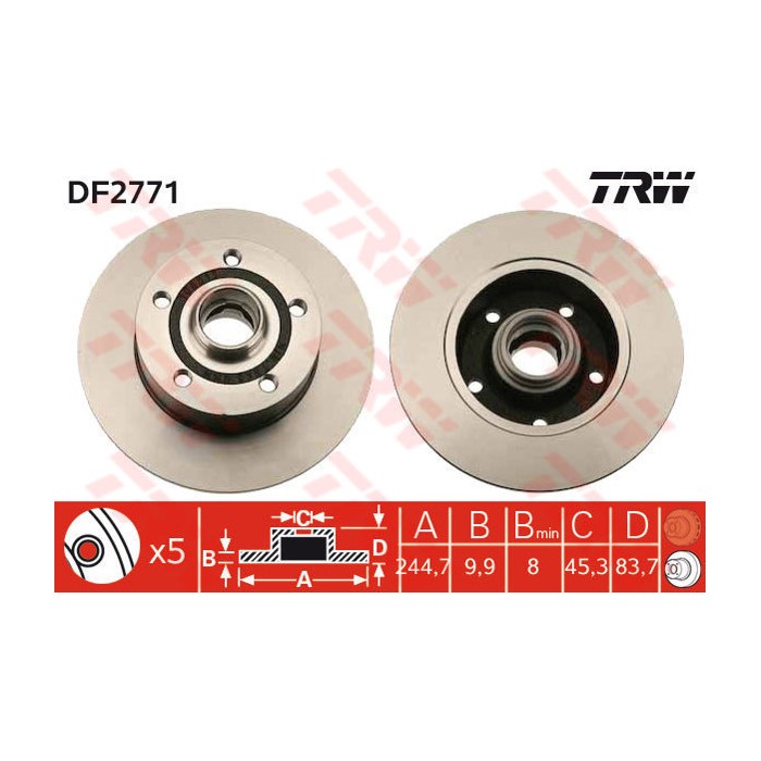 TRW Bremsscheibe DF2771