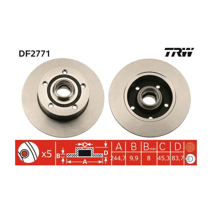 TRW Bremsscheibe DF2771