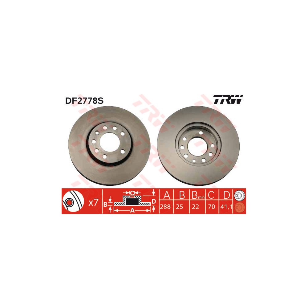 TRW Bremsscheibe DF2778S