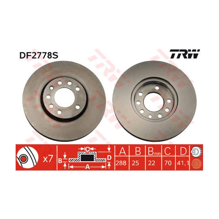 TRW Bremsscheibe DF2778S