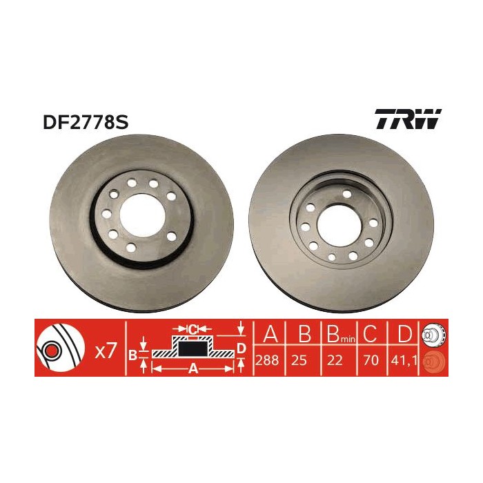 TRW Bremsscheibe DF2778S
