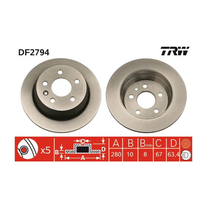 TRW Bremsscheibe DF2794