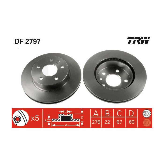 TRW Bremsscheibe DF2797