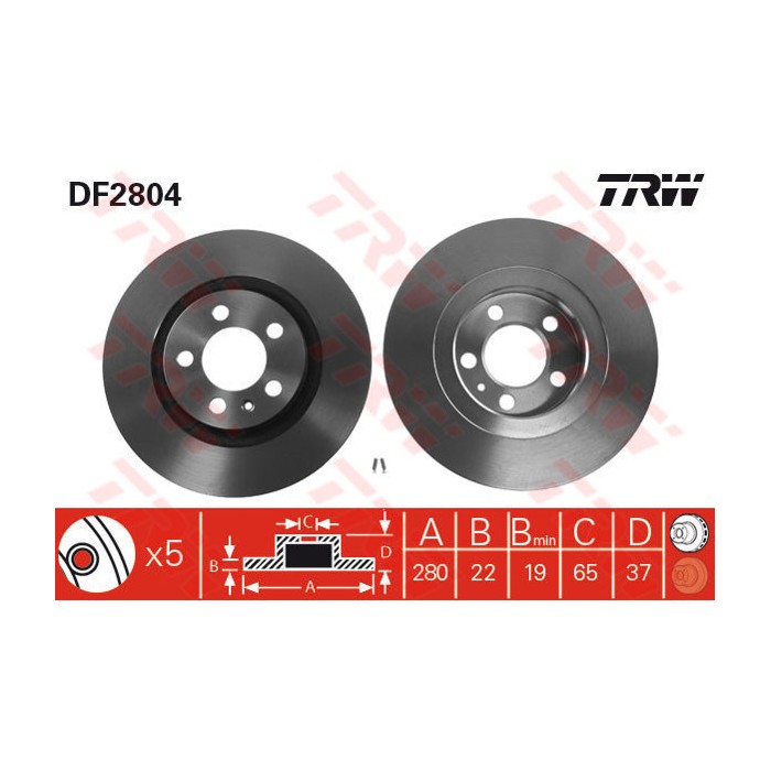 TRW Bremsscheibe DF2804