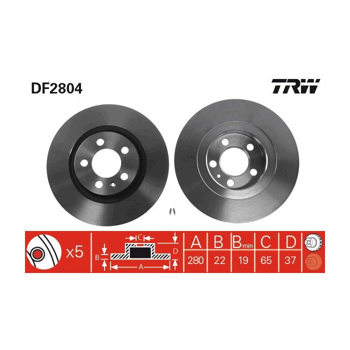 TRW Bremsscheibe DF2804