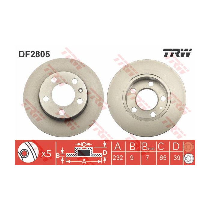 TRW Bremsscheibe DF2805