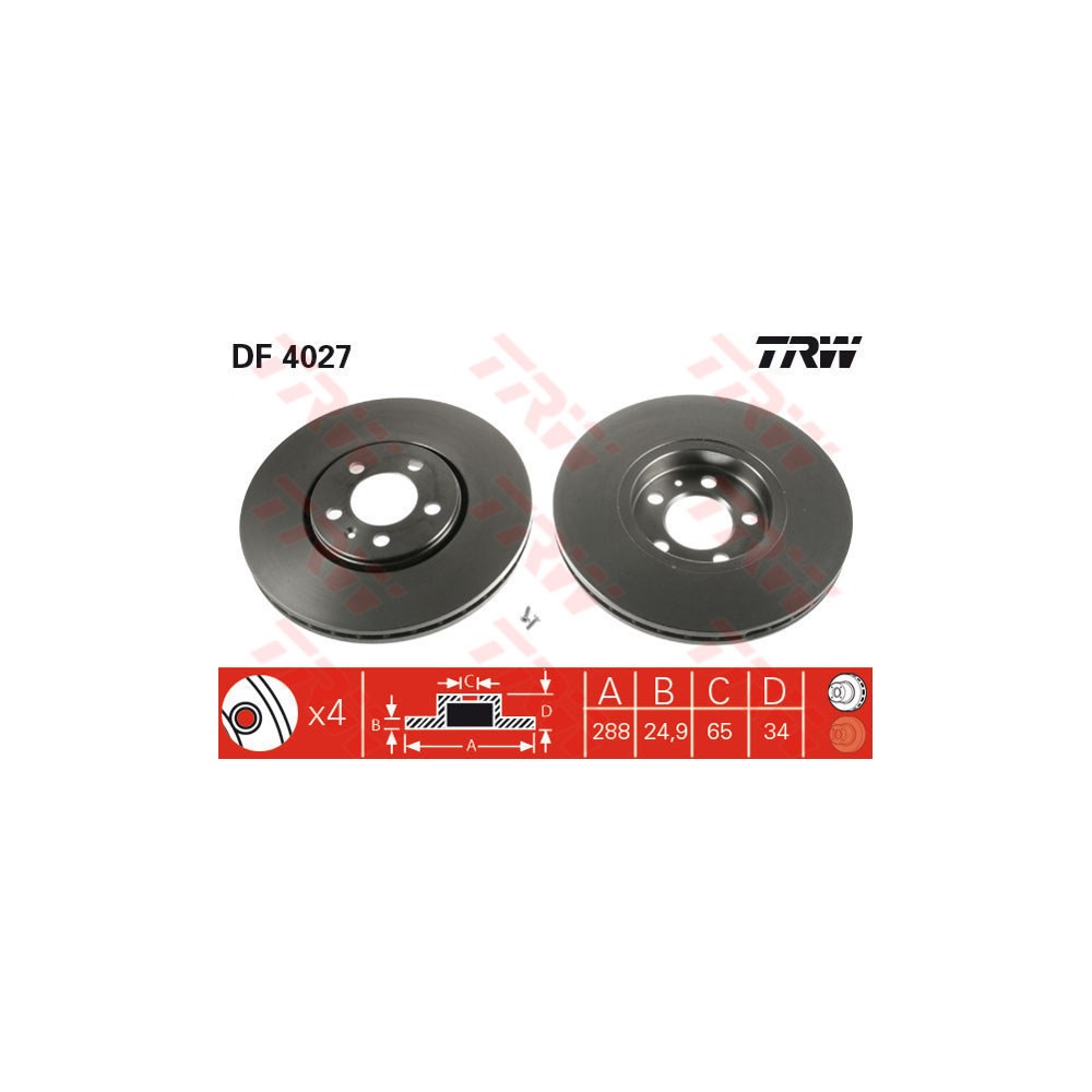 TRW Bremsscheibe DF4027