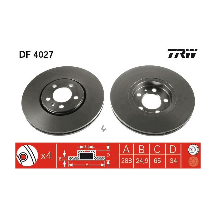 TRW Bremsscheibe DF4027