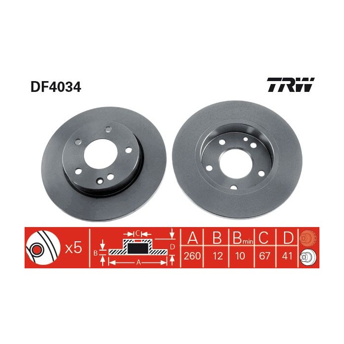 TRW Bremsscheibe DF4034