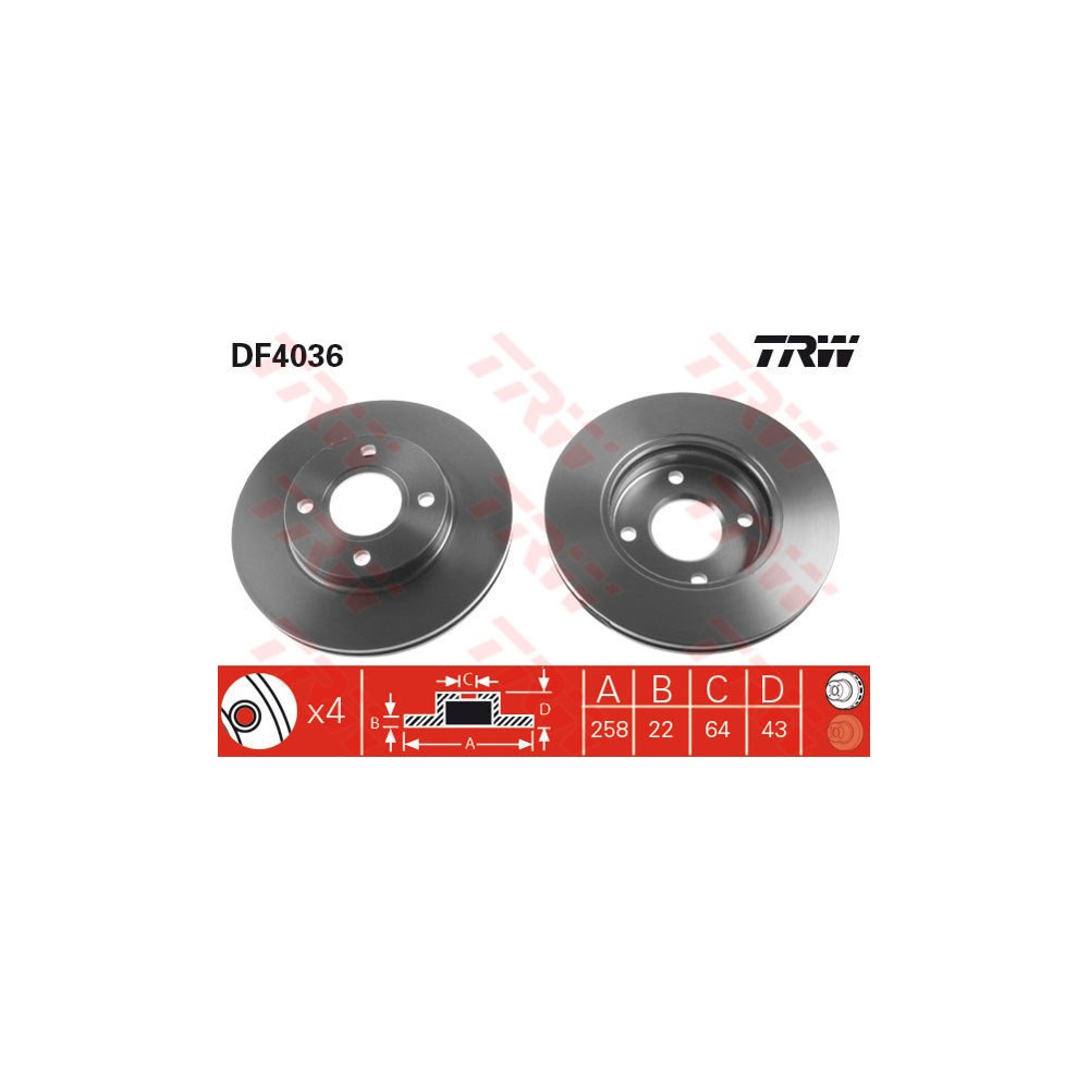 TRW Bremsscheibe DF4036