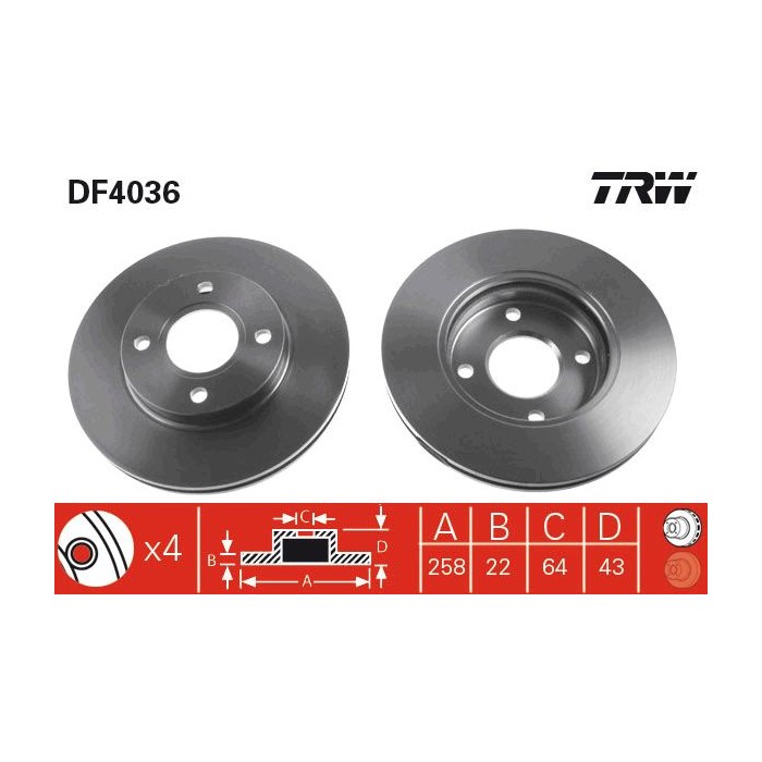 TRW Bremsscheibe DF4036