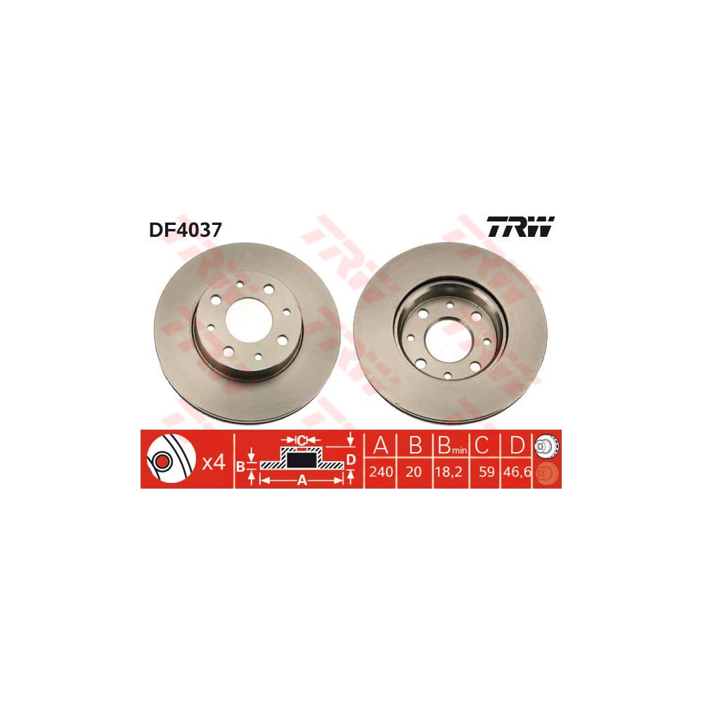 TRW Bremsscheibe DF4037