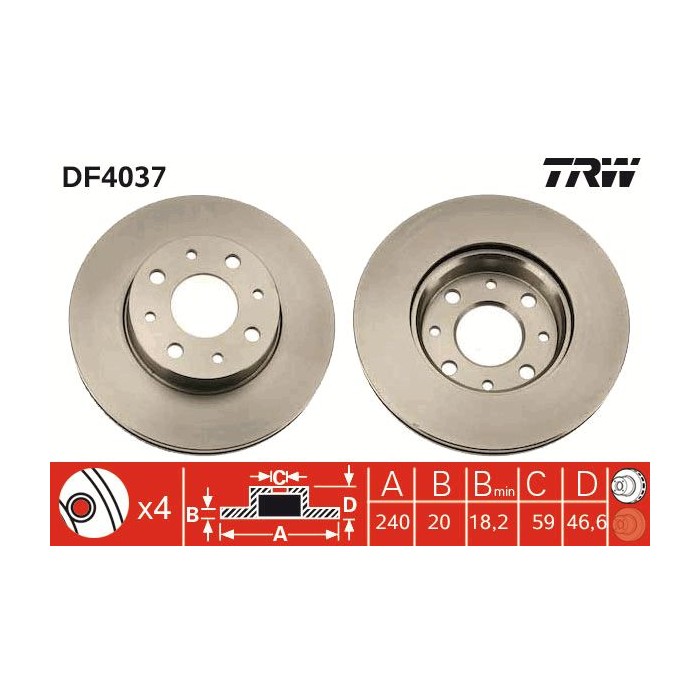 TRW Bremsscheibe DF4037