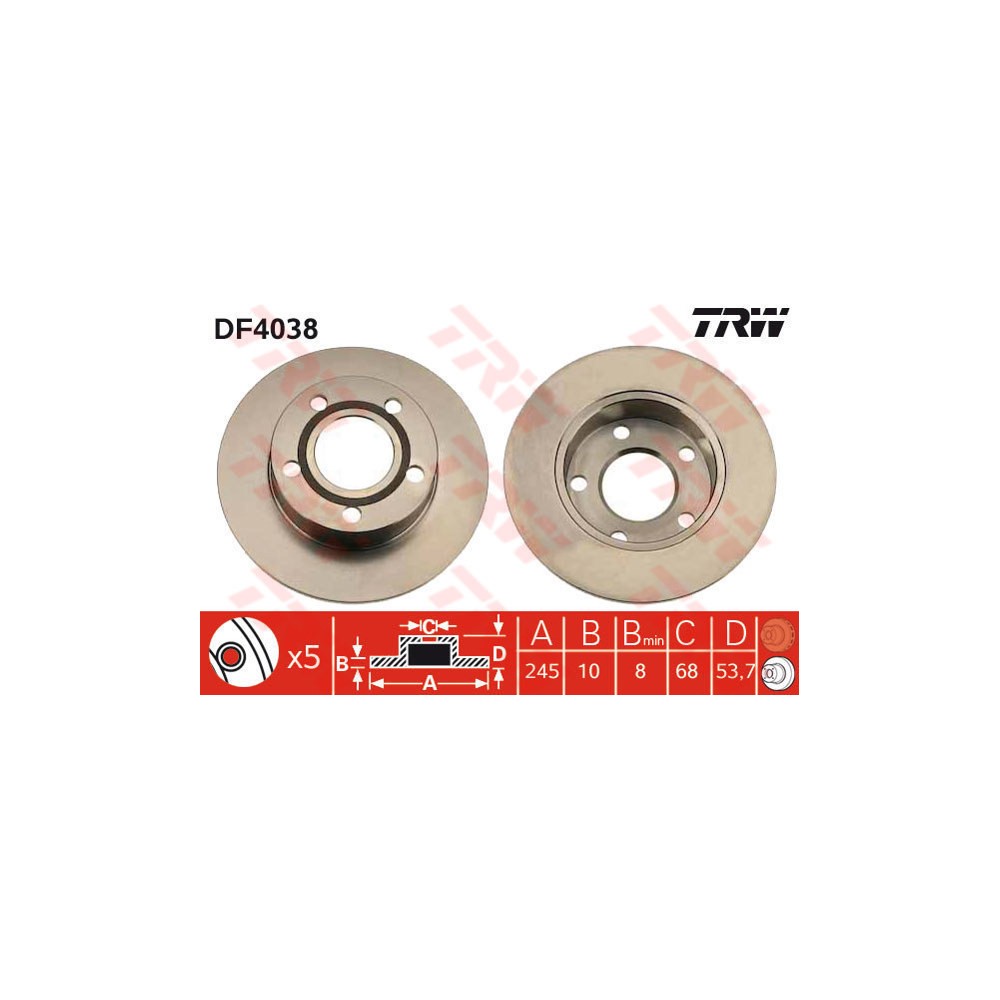 TRW Bremsscheibe DF4038