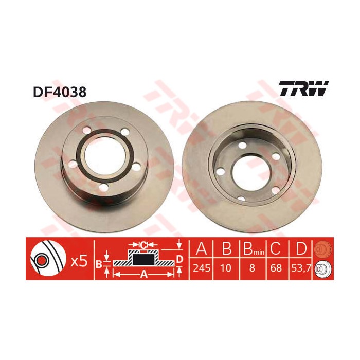 TRW Bremsscheibe DF4038