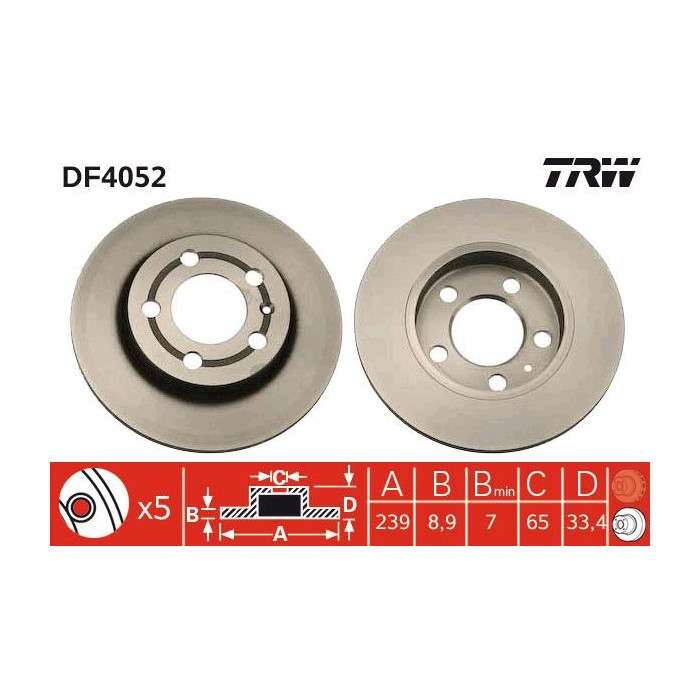TRW Bremsscheibe DF4052