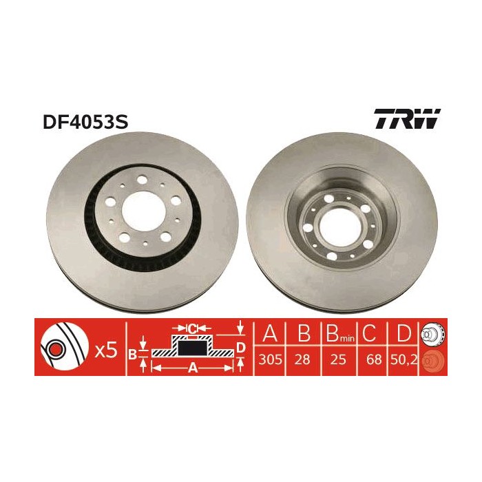 TRW Bremsscheibe DF4053S