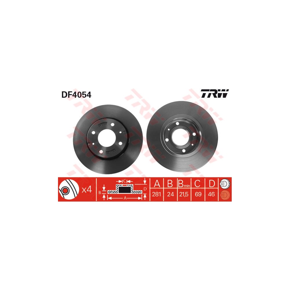 TRW Bremsscheibe DF4054