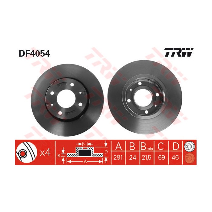 TRW Bremsscheibe DF4054