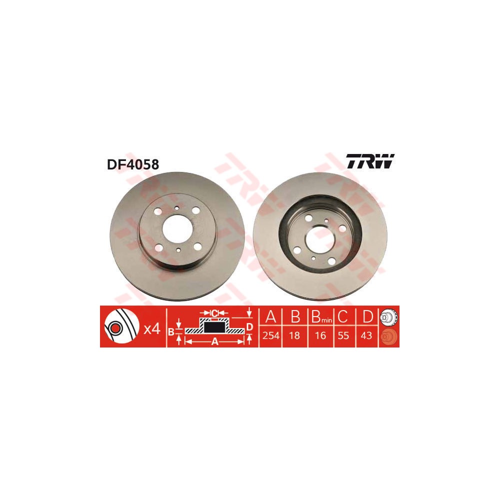 TRW Bremsscheibe DF4058