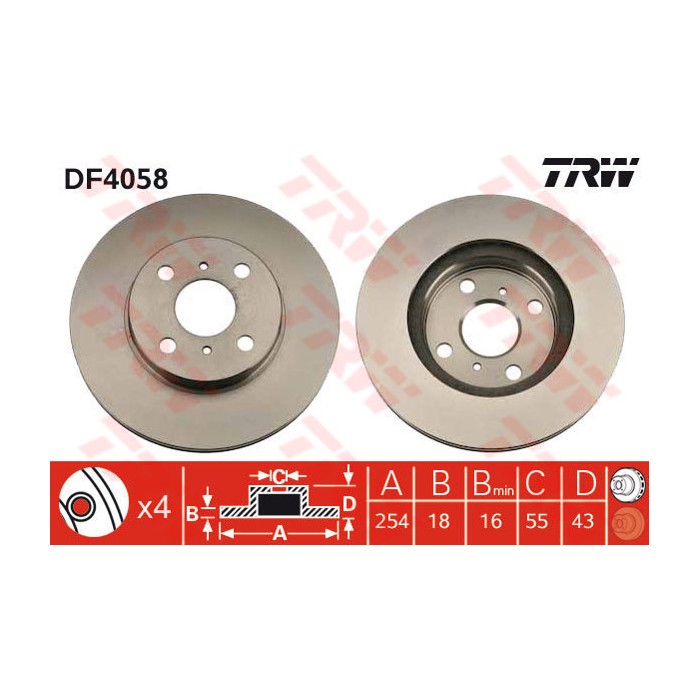 TRW Bremsscheibe DF4058