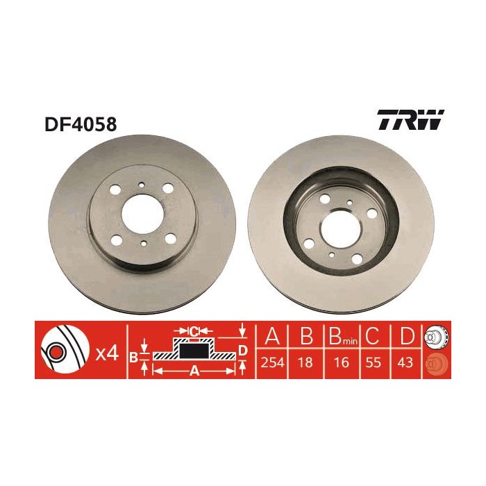 TRW Bremsscheibe DF4058