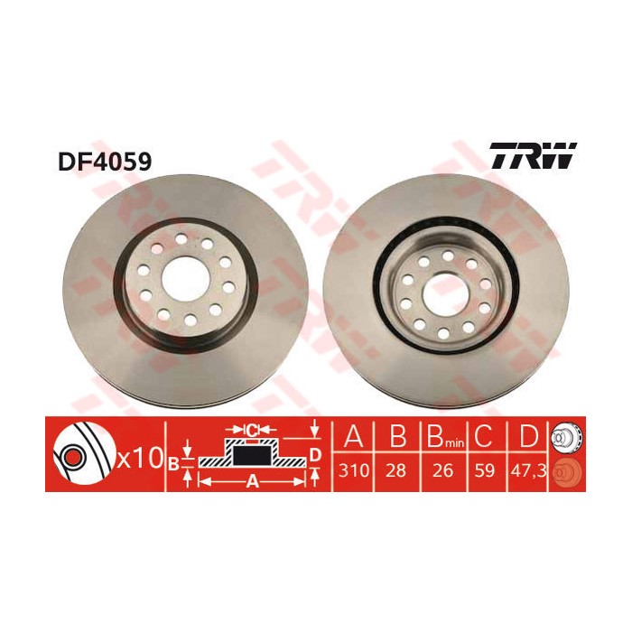 TRW Bremsscheibe DF4059
