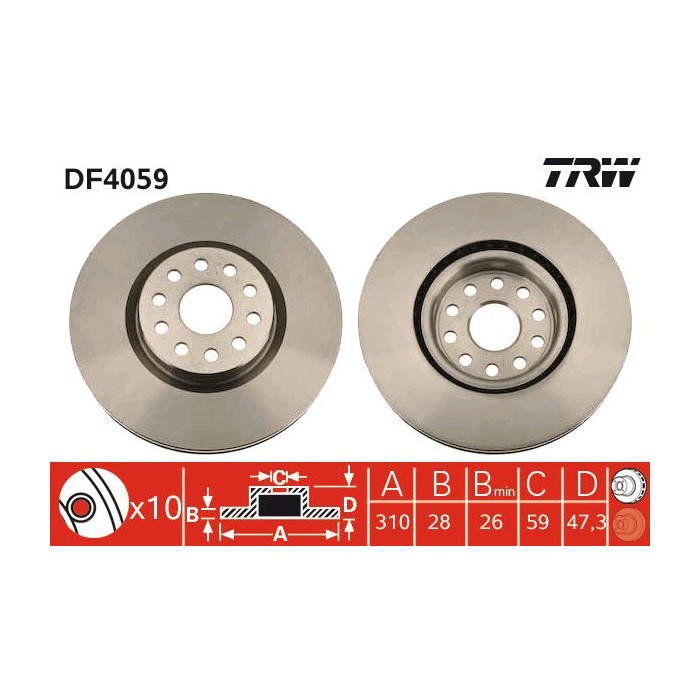 TRW Bremsscheibe DF4059