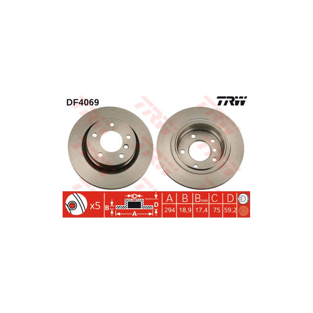 TRW Bremsscheibe DF4069