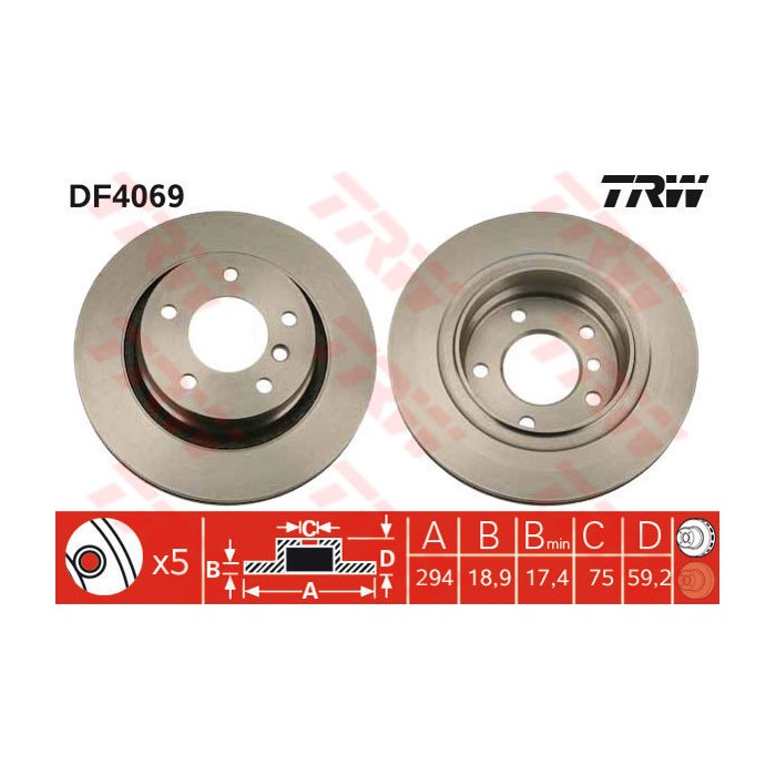 TRW Bremsscheibe DF4069
