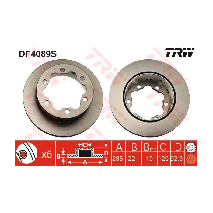 TRW Bremsscheibe DF4089S