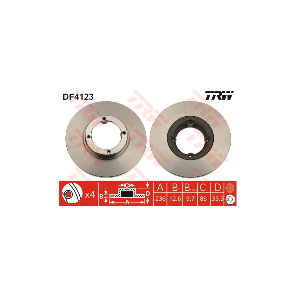TRW Bremsscheibe DF4123