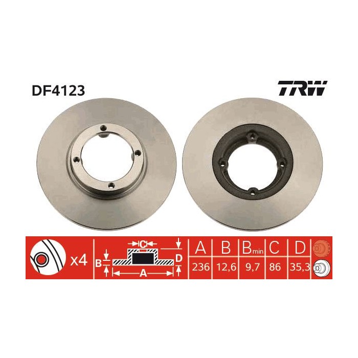 TRW Bremsscheibe DF4123