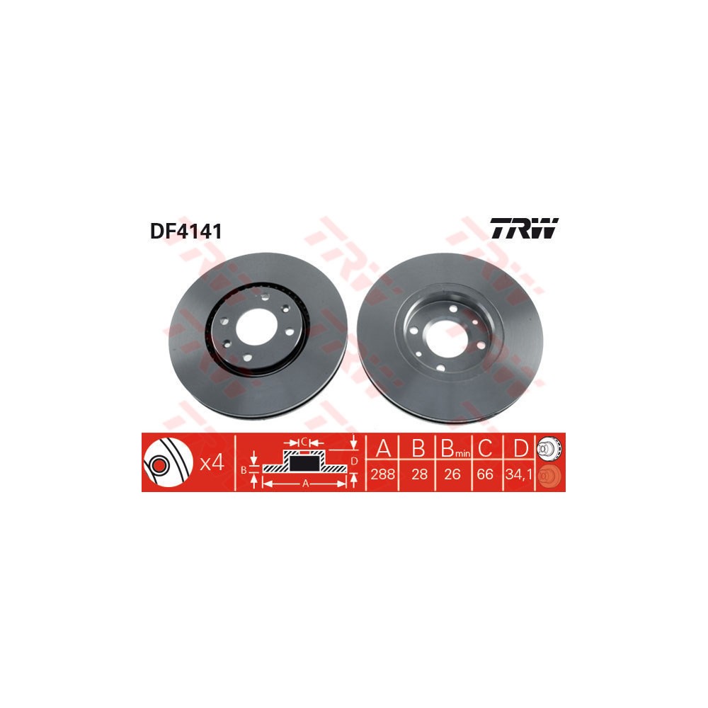 TRW Bremsscheibe DF4141