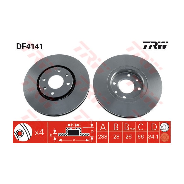 TRW Bremsscheibe DF4141