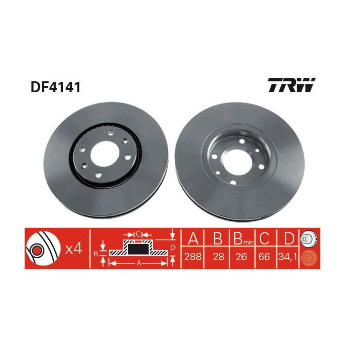TRW Bremsscheibe DF4141