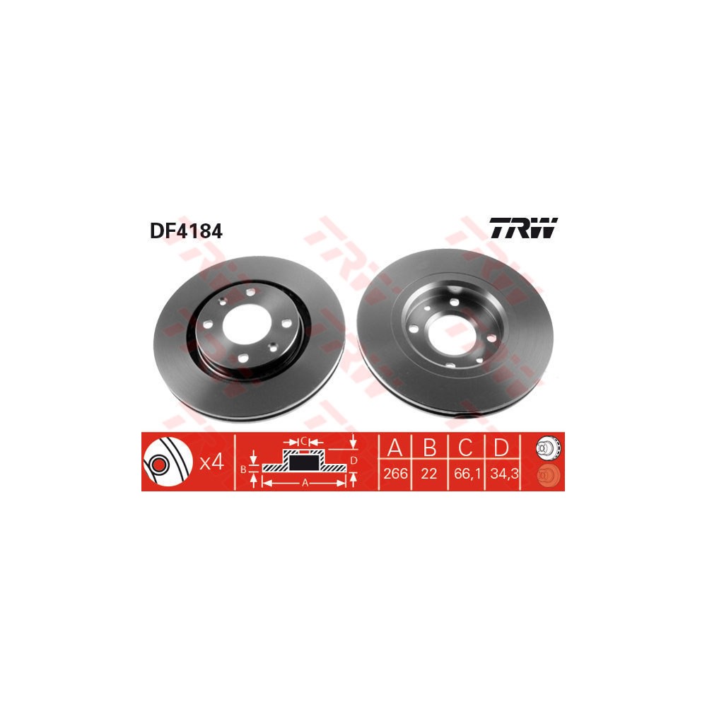 TRW Bremsscheibe DF4184