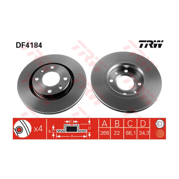 TRW Bremsscheibe DF4184