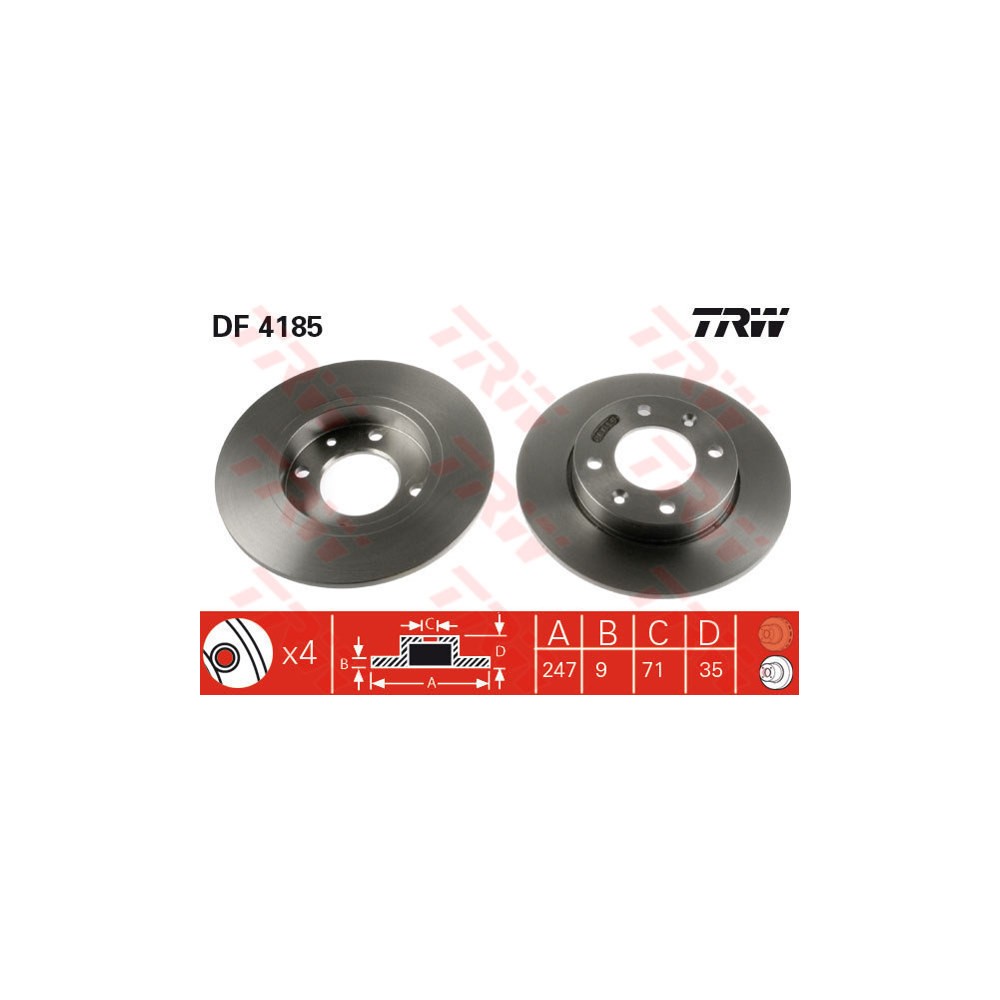 TRW Bremsscheibe DF4185